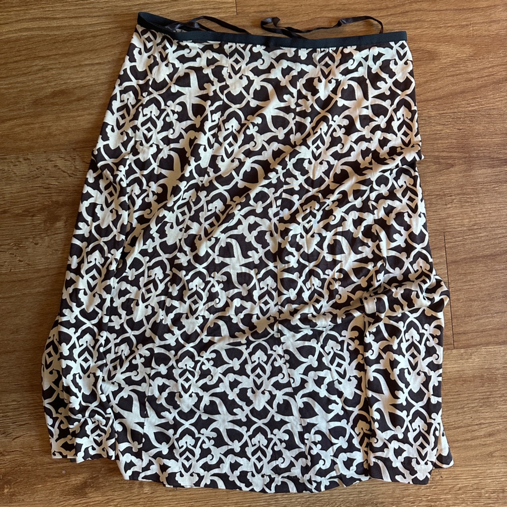 Diane Von Furstenberg Black and Cream Silk Orli Skirt